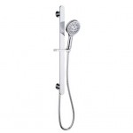 Kara Chrome Round Hand Shower On Rail With Water Inlet